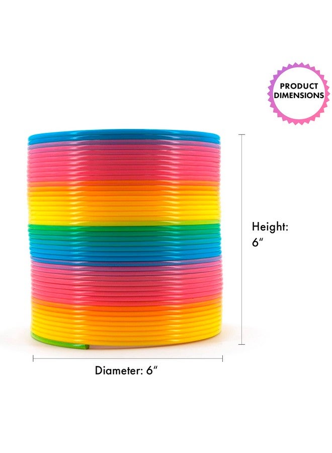 Srenta Giant Slinkie Coil Spring Toys For Kids - 6’’ Jumbo Rainbow Slinkie for Gift, Big Novelty Toy, Huge Springs Toys Large Birthday Party Favor, Fun Giant Plastic Slinke Toy for Kids Boys & Girls - Srenta - Image 2