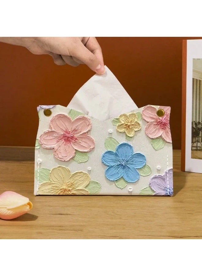 3D Floral Tissue Box – Elegant Design Suitable for Home, Office, Cafes, or Car Use to Add a Soft Decorative Touch - Image 1
