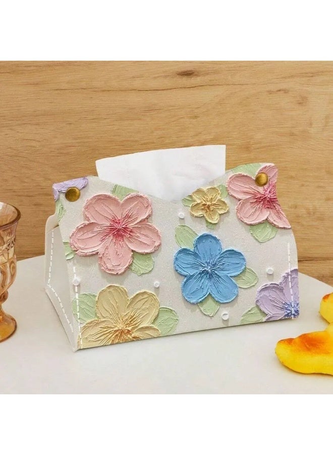 3D Floral Tissue Box – Elegant Design Suitable for Home, Office, Cafes, or Car Use to Add a Soft Decorative Touch - Image 2