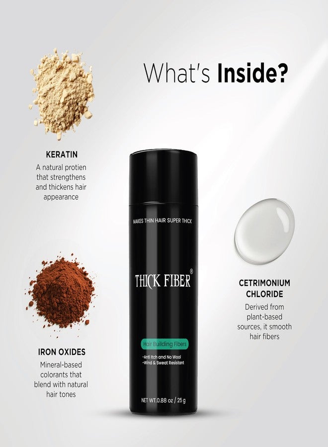 THICK FIBER Hair Fibers for Thinning Hair & Bald spots (AUBURN) - 25g Bottle - Conceals Hair Loss in Seconds - Hair Powder for Women & Men - Image 3