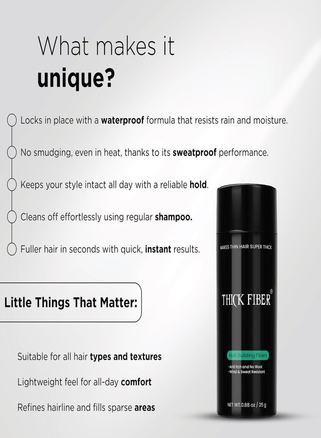 THICK FIBER Hair Fibers for Thinning Hair & Bald spots (AUBURN) - 25g Bottle - Conceals Hair Loss in Seconds - Hair Powder for Women & Men - Image 4