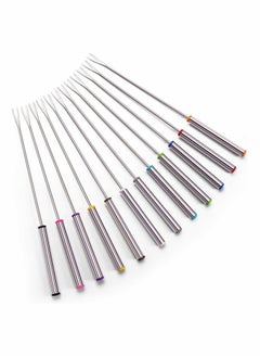 KASTWAVE Marshmallow Roasting Sticks Stainless Steel Fondue Forks with Heat Resistant Handle for Chocolate Fountain Cheese Fondue Set of 12  - Image 1