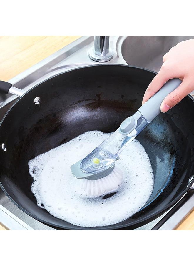 Soap Dispensing Dish Brush Versatile Long Handle Hydraulic Design Soap Dish Scrubber Brush for Home Kitchen