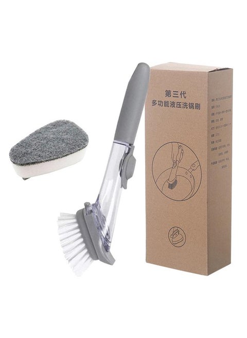 Soap Dispensing Dish Brush Versatile Long Handle Hydraulic Design Soap Dish Scrubber Brush for Home Kitchen