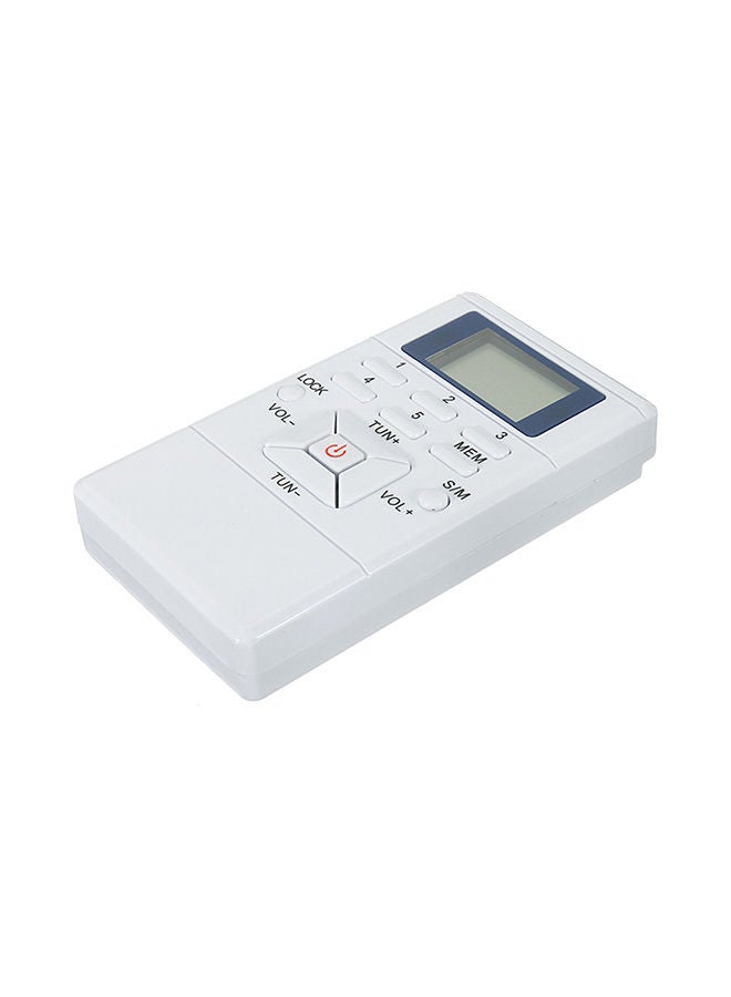 FM Stereo Radio Receiver LCD Display With Headphone V392 White/Blue - Image 3