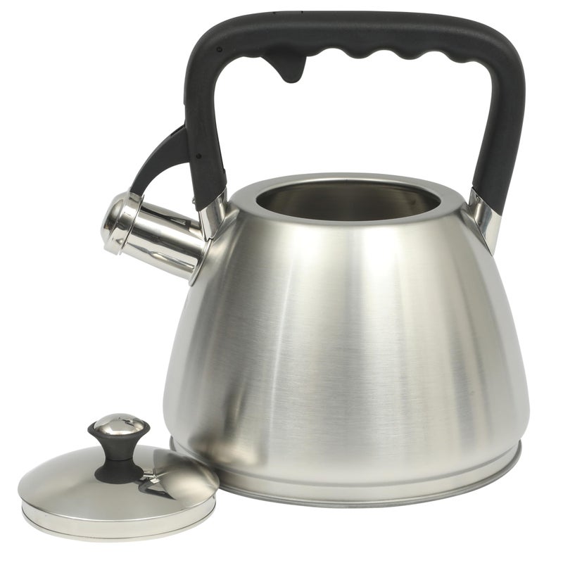 Mr. Coffee Armidale 2.5QT Whistling Tea Kettle, Large Brushed Stainless Steel Kettle for Stovetop, Durable Fast-Boil Tea Pot - Image 4
