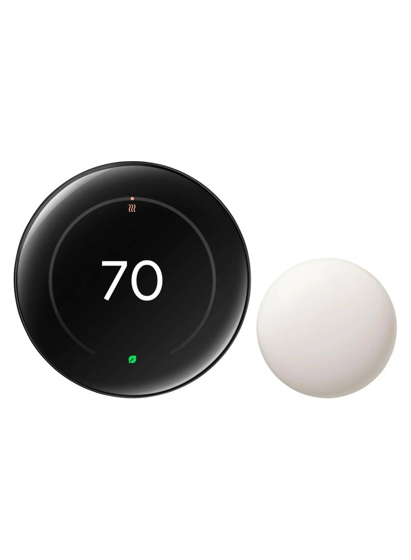 Nest Google Nest 4th Gen Smart Learning Thermostat with Temperature Sensor (Obsidian) - Image 1