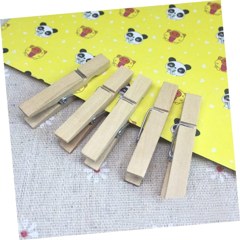 Mini Wooden Photo Clips 4.5x1.2CM Burlywood Wooden Photo Clamps for Cards and Memos Adorable 100-Piece Set for Home Decor and Crafts - Image 3