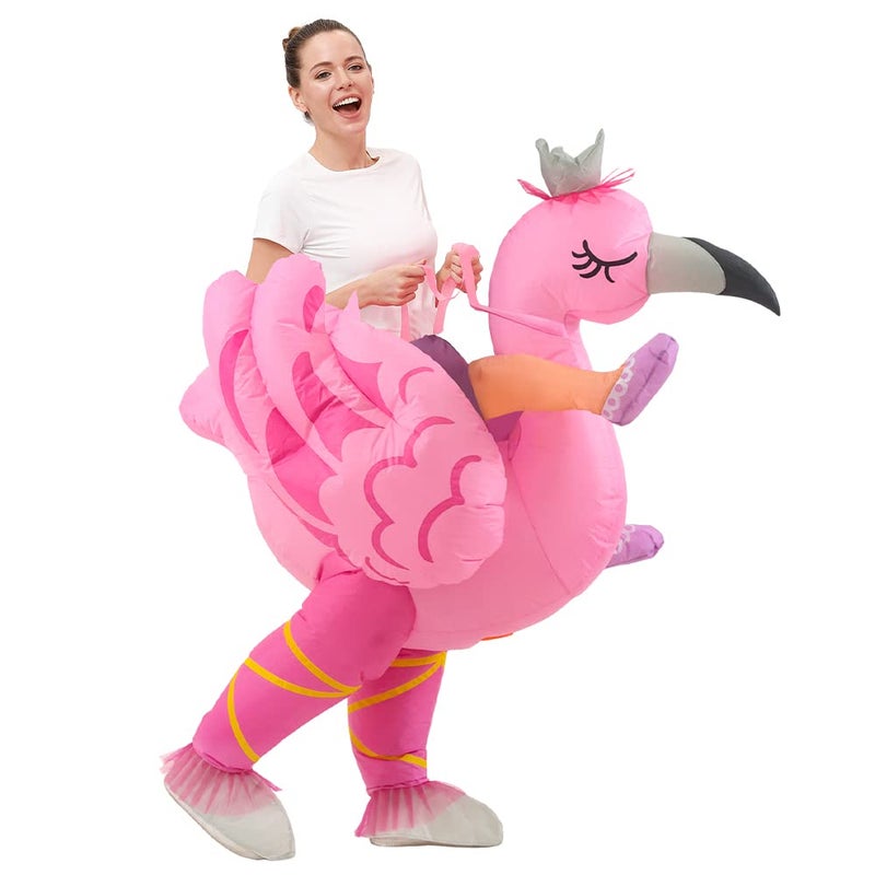 KOOY Inflatable Flamingo Costume Adult, Inflatable Costumes Women Men, Pink Flamingo Funny Suit Blow Up Costume for Adults, Party Halloween Costumes - Image 5