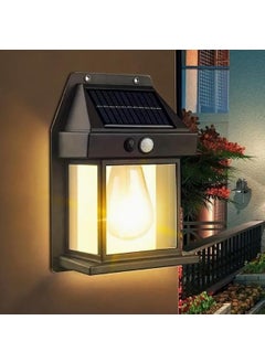 KIYARA MART KIYARA MART Solar Wall Lights Outdoor Wireless Dusk to Dawn Porch Light Fixture Solar Wall Lantern with 3 Modes and Motion Sensor Waterproof Exterior Lighting with Clear Panel Pack of 1  - Image 1