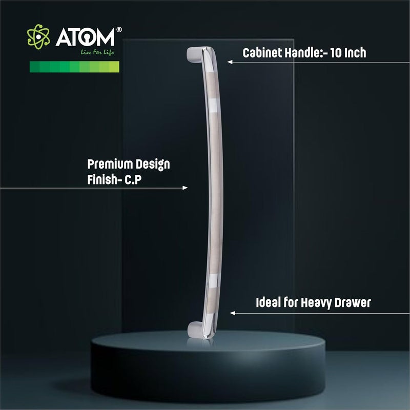 ATOM 10.3 inch Zinc Cabinet Pull Handle | Cppt Finish | Durable Door Handle for Home Cabinet & Drawer | Push Bar 536 | Pack of 2 - Image 2