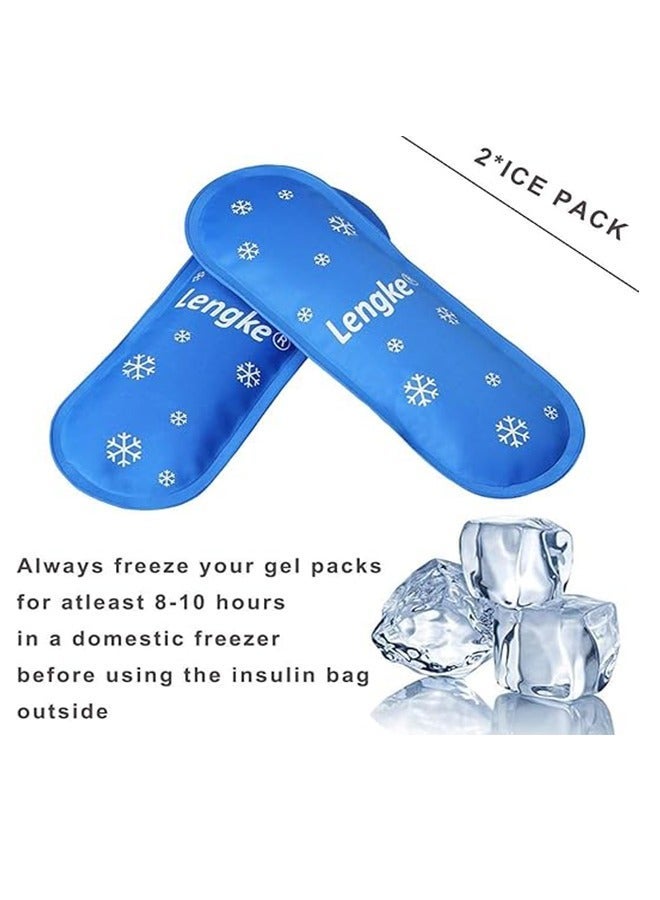 Leng Ke Insulin Cooler Travel Carrying Case, Diabetic Medication Organizer Insulated Cooling Bag with 2 Ice Packs(Black) - Image 4