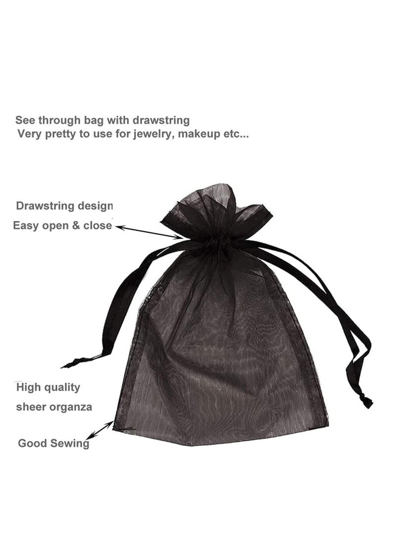 Excefore Organza Bags, Colorful Organza Bag Sheer Drawstring Jewelry Pouches Wedding Party Favor Gift Bags, Candy Bags, Exquisite and Easy to Carry - 100 Pcs  - Image 3