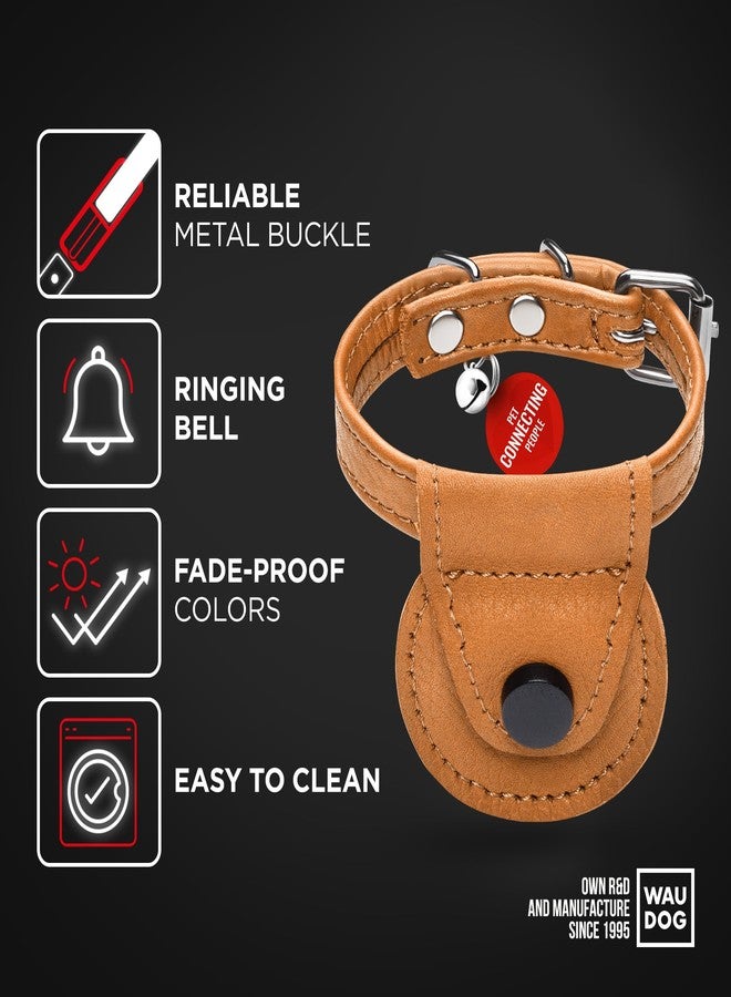 WAUDOG Leather Cat Collar with Airtag Holder, Removable Bell for Small, Medium and Large Breeds Adjustable Long Lasting Classic Kitten Collars Boy & Girl - Image 5