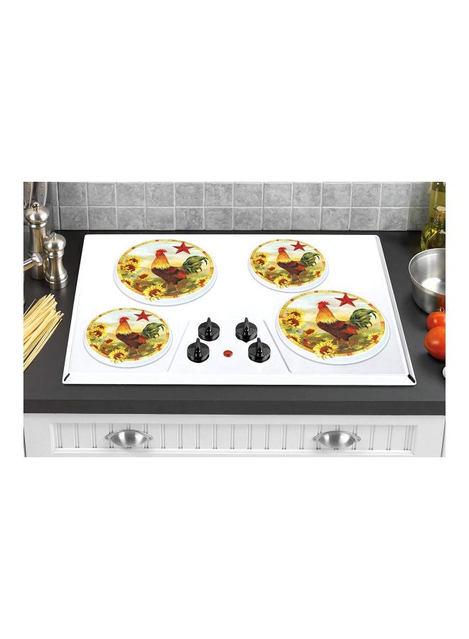 Reston Lloyd, Burner Covers For Electric Stovetop, Decorative Lightweight Tin Covers, Set of 4 (2-8 inch & 2-10 inch), Conceals Messy Drip Pans, Rooster - Image 3