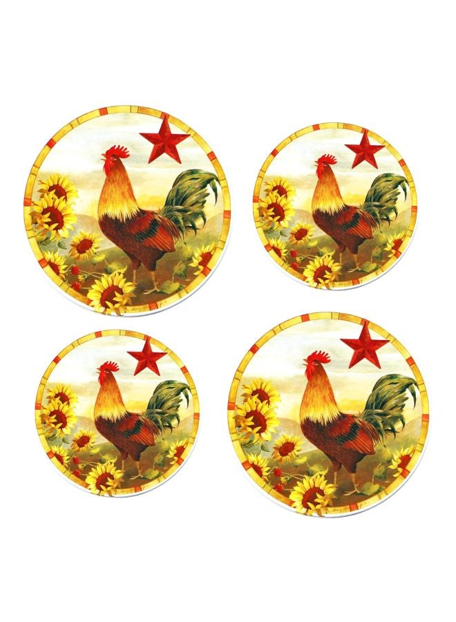 Reston Lloyd, Burner Covers For Electric Stovetop, Decorative Lightweight Tin Covers, Set of 4 (2-8 inch & 2-10 inch), Conceals Messy Drip Pans, Rooster - Image 1
