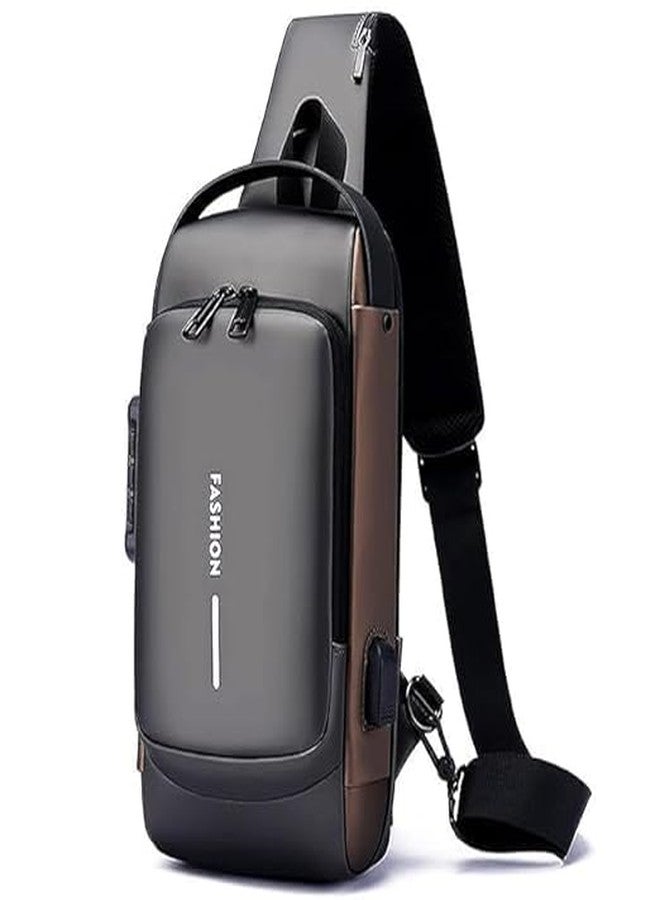 Aisbugur Anti-Theft Sling Backpack USB Charging Port Water-Resistant Crossbody Bag for Travel Hiking Cycling Everyday Commuter - Image 1