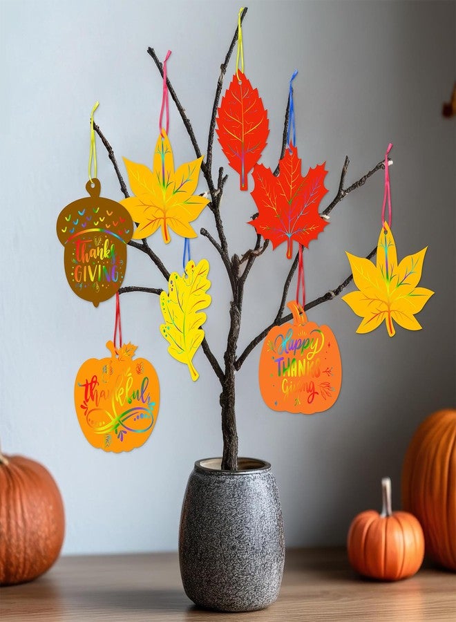 Eternity sky 64 Sets Fall Thanksgiving Crafts Colorful Scratch Art Kit - Image 2