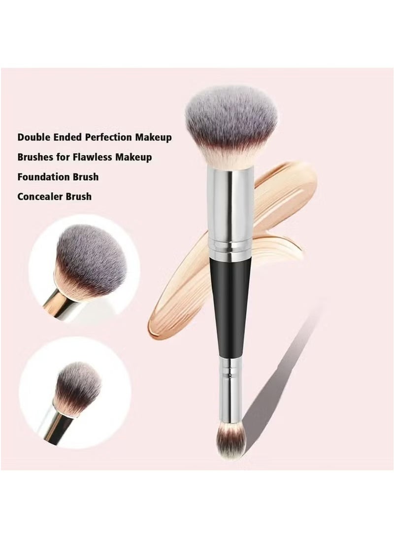 2-in-1 Double-Ended Makeup Brush, Professional Foundation & Concealer Tool for Liquid/Powder, Multi-Use Cosmetic Brush for Beginners & Artists - Image 3