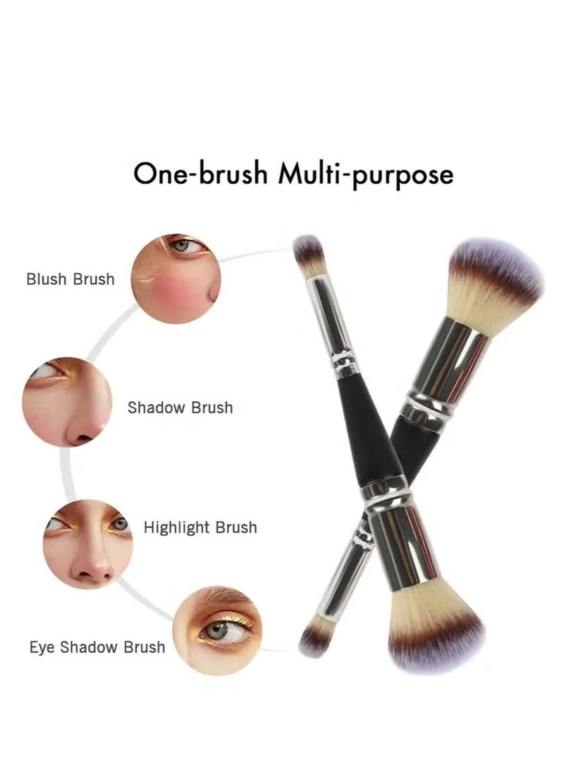 2-in-1 Double-Ended Makeup Brush, Professional Foundation & Concealer Tool for Liquid/Powder, Multi-Use Cosmetic Brush for Beginners & Artists - Image 2