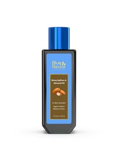 Blue Nectar Saffron & Almond Oil For Skin | Natural Stretch Mark Body Oil For Glowing Skin | Natural Skincare Oil For Pregnant Women & New Mothers (12 Herbs, 100Ml)  - Image 1