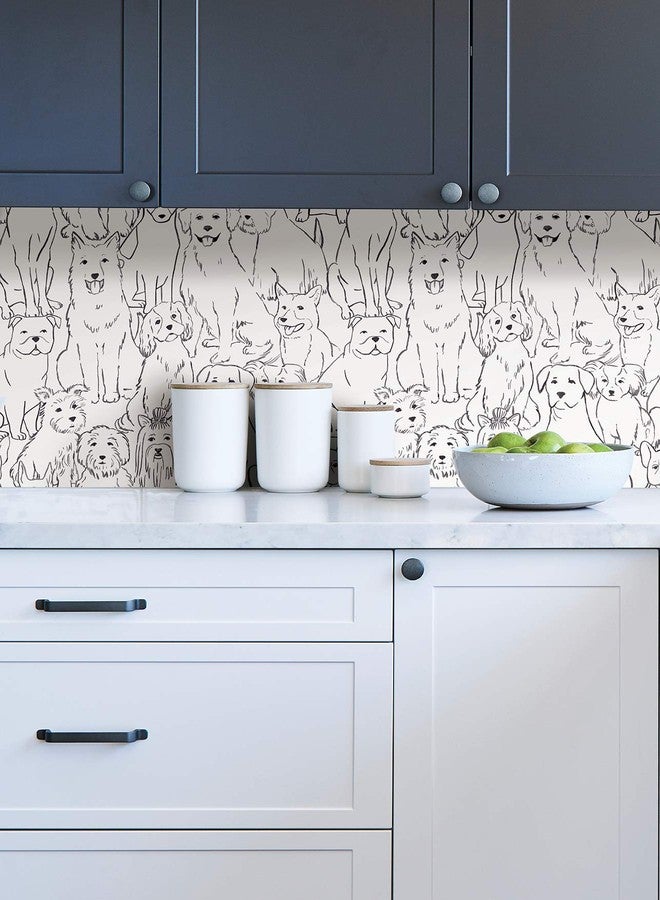 NuWallpaper NUS3675 Black Paws On Peel Stick Wallpaper, White & Off-White - Image 5
