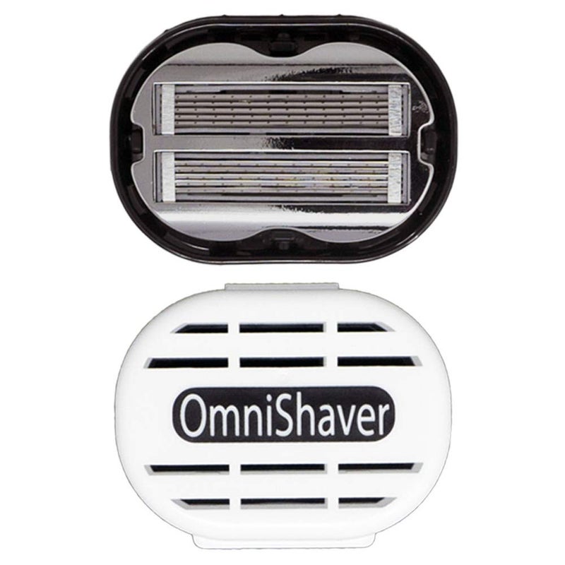 OmniShaver Premium Omnishaver with White Travel Case  The Fastest Way to Shave Head Legs Arms Body  an Alternative to Disposable Shaving Razors Self Cleans  Strops During Use  Bald Head Shaver for Men