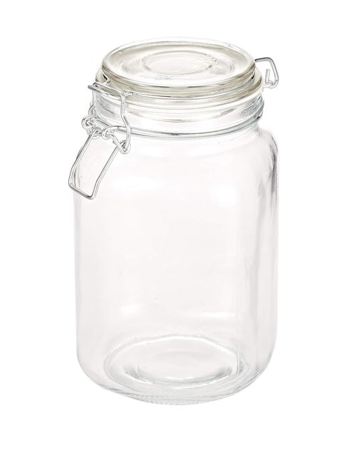 AKDC Glass Jar with Glass Lid and Metal Clip,2LTR