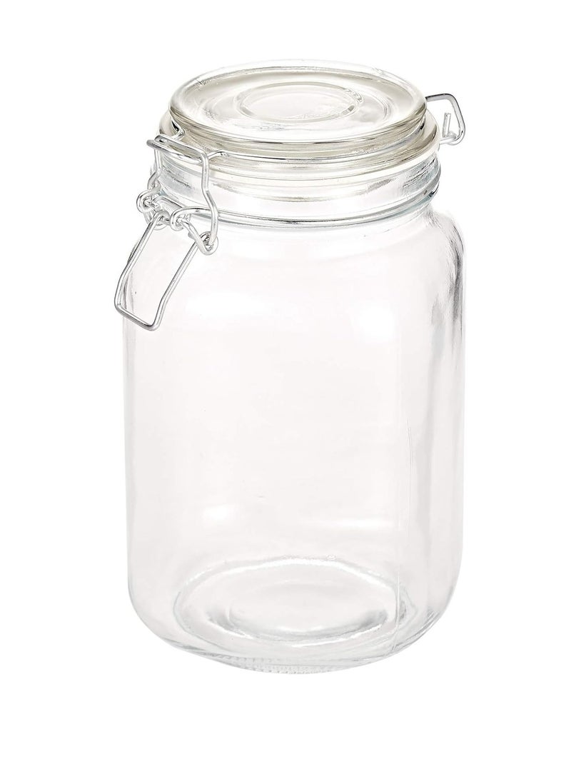 AKDC Glass Jar with Glass Lid and Metal Clip,2LTR - Image 1