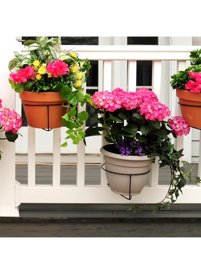 سلة معدنية معلقة 27 سم. حامل وعاء الزهور القوي وشقق النبات بقدرة 15 رطل - سلة زراعة متينة للبستنة العمودية للشرفة / الحديد. بناء معدني مقاوم للصدأ لعرضات النبات الداخلية / الخارجية - Image 4