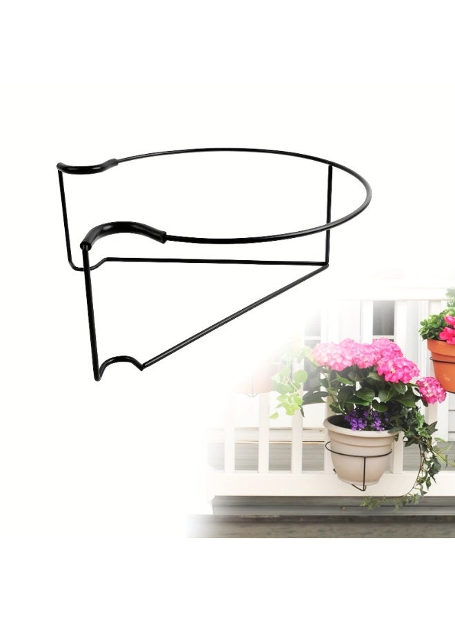 سلة معدنية معلقة 27 سم. حامل وعاء الزهور القوي وشقق النبات بقدرة 15 رطل - سلة زراعة متينة للبستنة العمودية للشرفة / الحديد. بناء معدني مقاوم للصدأ لعرضات النبات الداخلية / الخارجية - Image 5