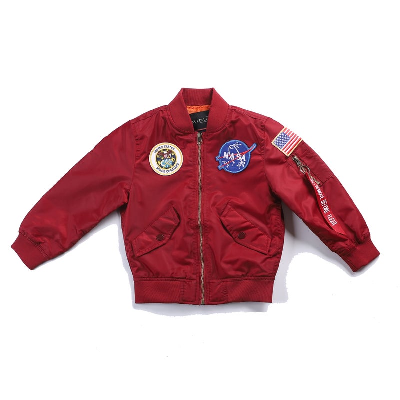 Norman Long Workwear Children'S Nasa Collaboration Pilot Unisex Baseball Jacket Short Zipper - Image 1