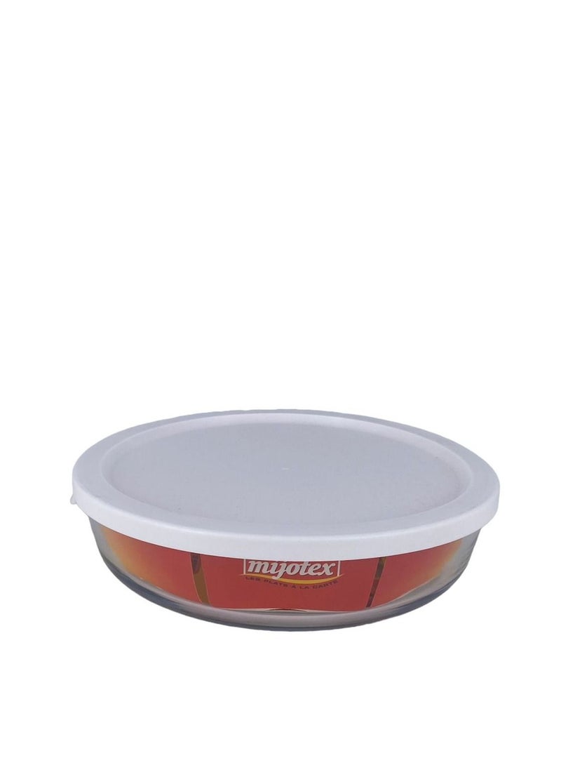 MIJOTEX Round Glass Food Container Clear/White 2.1L - Image 2