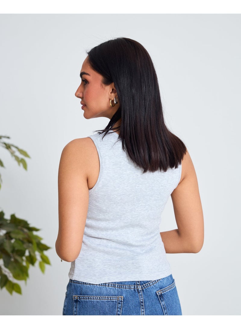 Dresscode Basic Grey Tank Top - Image 3