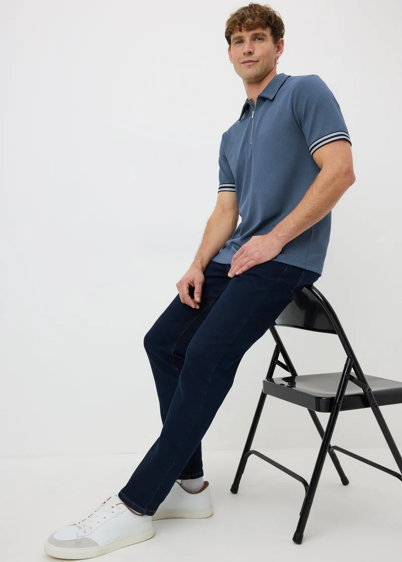 Matalan Blue Smart Bubble Zip Polo Shirt