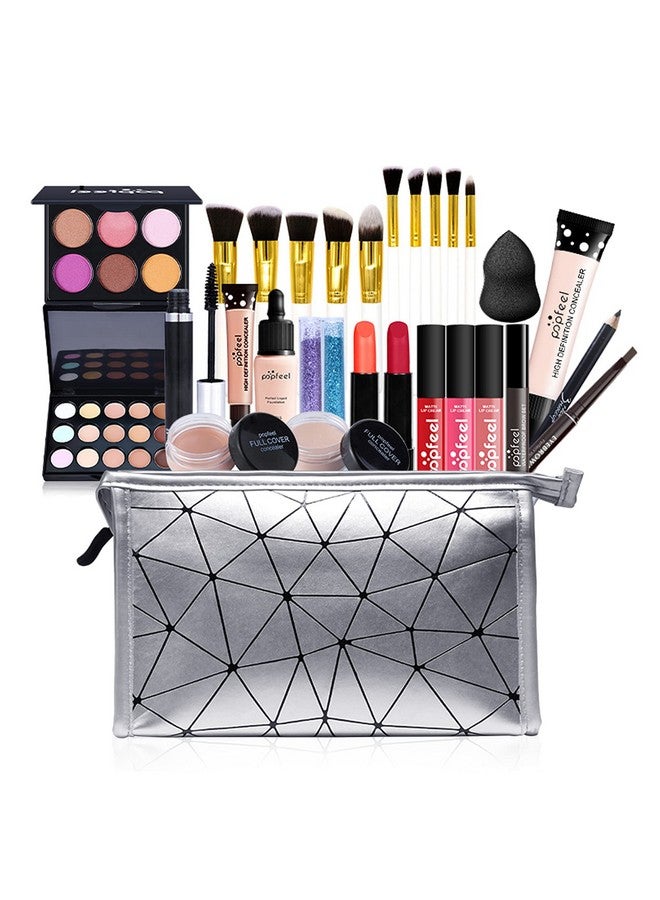 Creamoon All in One Makeup Kit for Women Full Kit,Multipurpose Kit,Cosmetic Starter Beauty Include Brush Set,Eyeshadow,Lip Gloss,Eyebrow Pencil,Mascara,Travel Carry Bag (KIT007), 29 Piece Set - Image 1