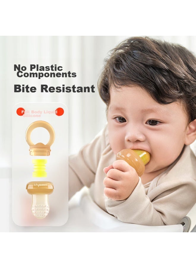 Shixi Yiyi Le 8 Months+, Baby Fruit Teether, Baby Comforting Teether, Fruit And Vegetable Pusher, Supplementary Food Device, L Size + Bite Bag, L Size - Image 4