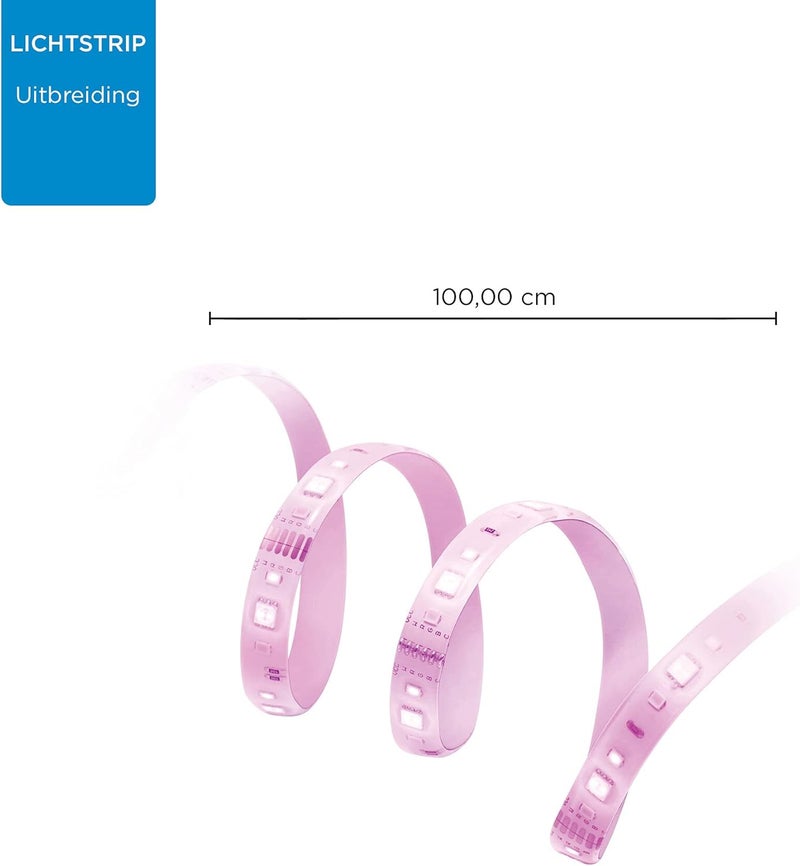 ويز Colour Smart Connected WiFi 1M شريط إضاءة LED قابل للتمديد [النسخة الأوروبية] – يمكن التحكم فيه عبر تطبيق لإضاءة المنزل الداخلية، غرفة المعيشة، غرفة النوم والديكور، باللون الأبيض. - Image 3