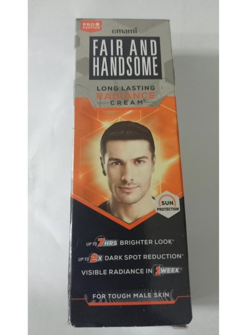 Fair And Handsome Long Lasting Radiance Cream | 2X Spot Reduction | 7 Hrs Brighter Look | Pro-Peptide | Face Cream for Men | 60g