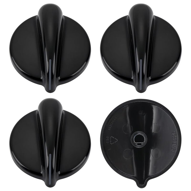 4Pcs WB03T10236 Burner Control Knob Gas Cooktop Knobs Black for GE RangeCooktopStove Not Universal