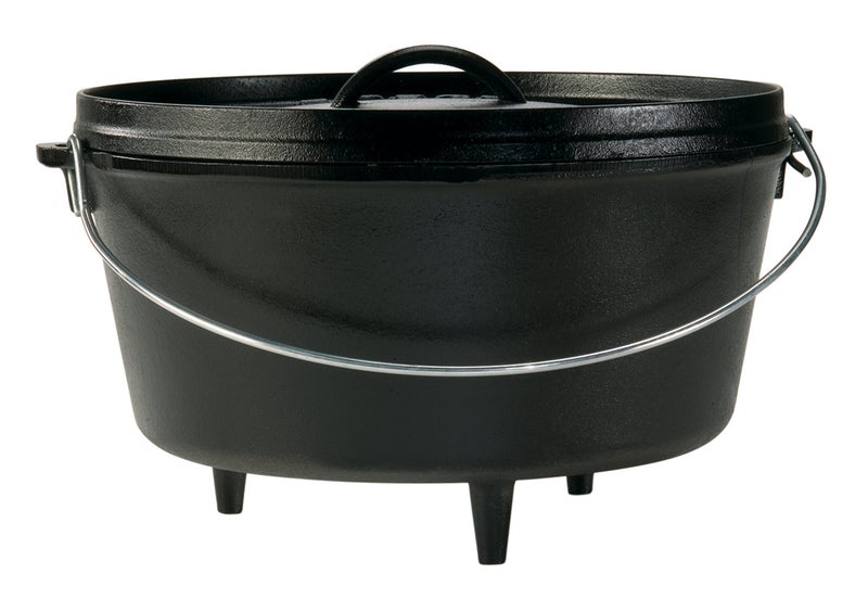 Lodge 8 Quart PreSeasoned Cast Iron Camp Dutch Oven with Lid Dual Handles Use in the Oven on the Stove on the Grill or over the Campfire Black