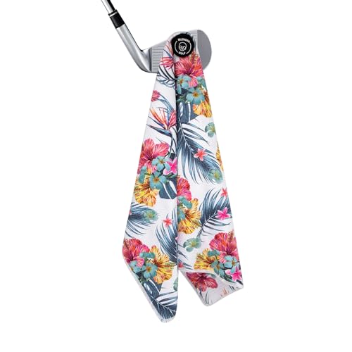 BAIRBRE Golf Towel Magnetic Golf Bags Towel with Clip for Men & Women，Microfiber Fabric Waffle Pattern Golf Towels for Strong Hold to Golf Carts or Clubs (White) - Image 1