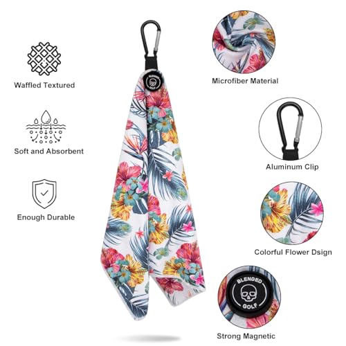 BAIRBRE Golf Towel Magnetic Golf Bags Towel with Clip for Men & Women，Microfiber Fabric Waffle Pattern Golf Towels for Strong Hold to Golf Carts or Clubs (White) - Image 4