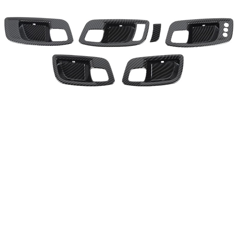CheroCar for Charger Inner Door Handle Bowl Cover Trim for Dodge Charger 20112026for Chrysler 300 300C 201520266Pcs ABS Black Carbon Fiber Interior Door Handle Protector Decoration Accessories - Image 2