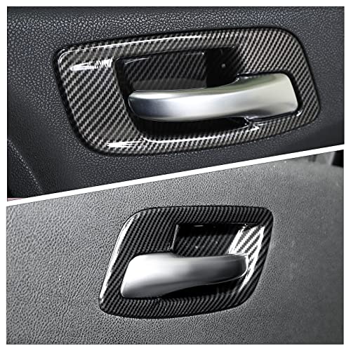 CheroCar for Charger Inner Door Handle Bowl Cover Trim for Dodge Charger 20112026for Chrysler 300 300C 201520266Pcs ABS Black Carbon Fiber Interior Door Handle Protector Decoration Accessories - Image 3