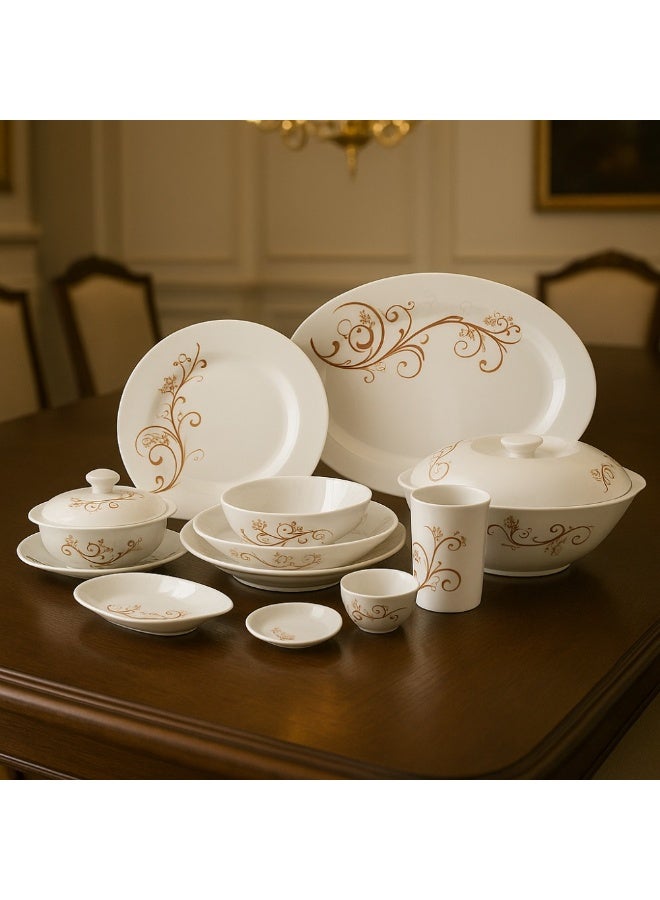 سي سي بن شيهون طقم سفرة ميلامين 80 قطعة أبيض ساده مناسب للاستخدام اليومي و أمن في الميكرويف و أمن في غسالة الصحون - Image 1