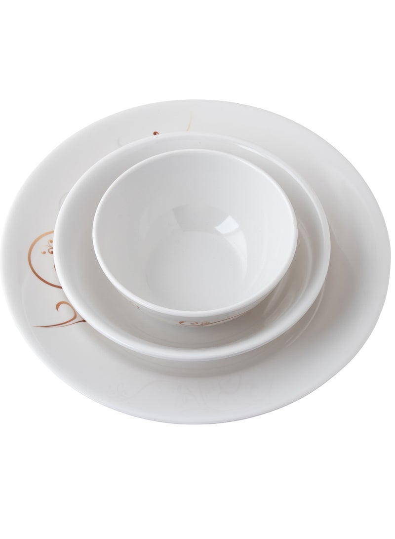 سي سي بن شيهون طقم سفرة ميلامين 80 قطعة أبيض ساده مناسب للاستخدام اليومي و أمن في الميكرويف و أمن في غسالة الصحون - Image 4