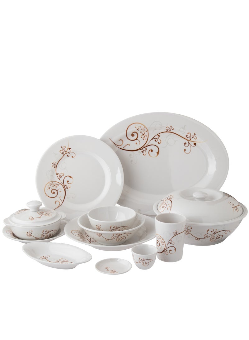 سي سي بن شيهون طقم سفرة ميلامين 80 قطعة أبيض ساده مناسب للاستخدام اليومي و أمن في الميكرويف و أمن في غسالة الصحون - Image 2