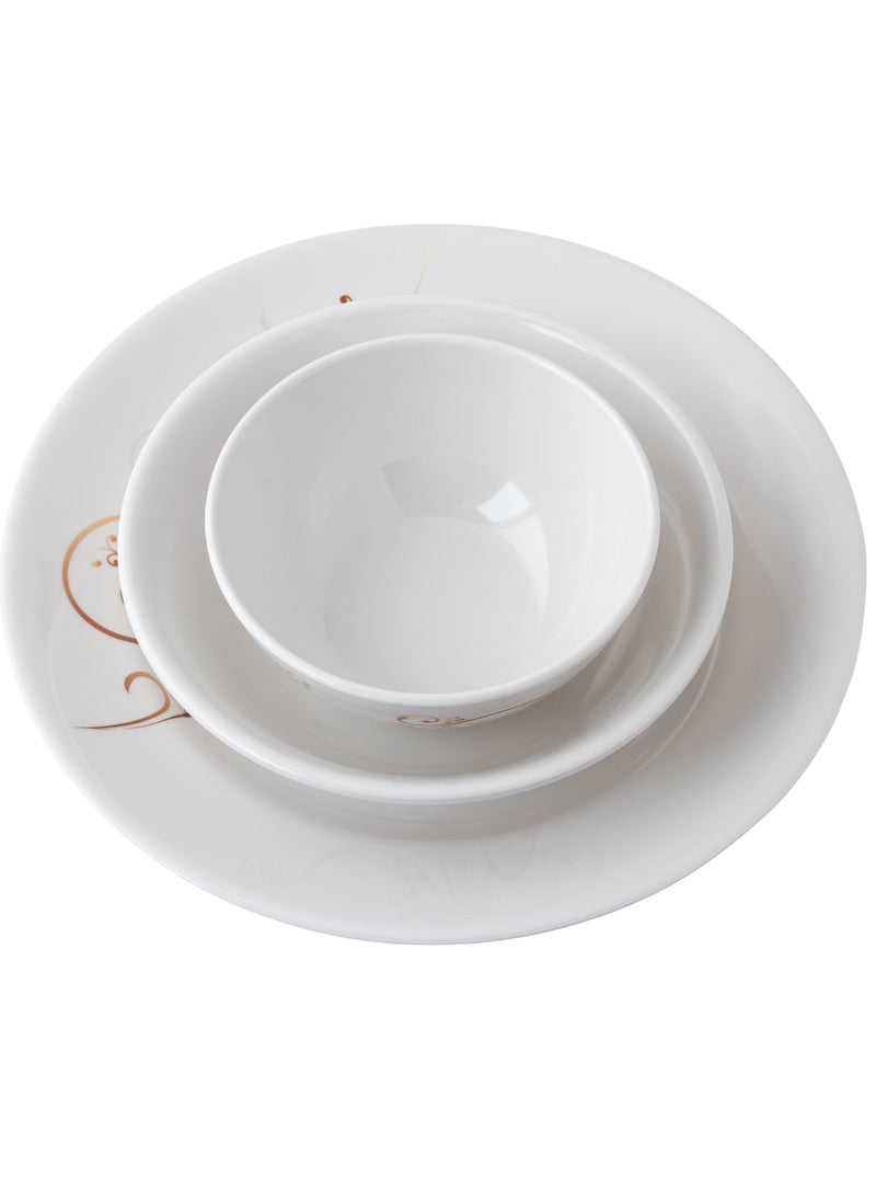 CC Bin Shihon 80 Piece Melamine Dinner Set Plain White Suitable for Everyday Use Microwave Safe and Dishwasher Safe  - Image 3