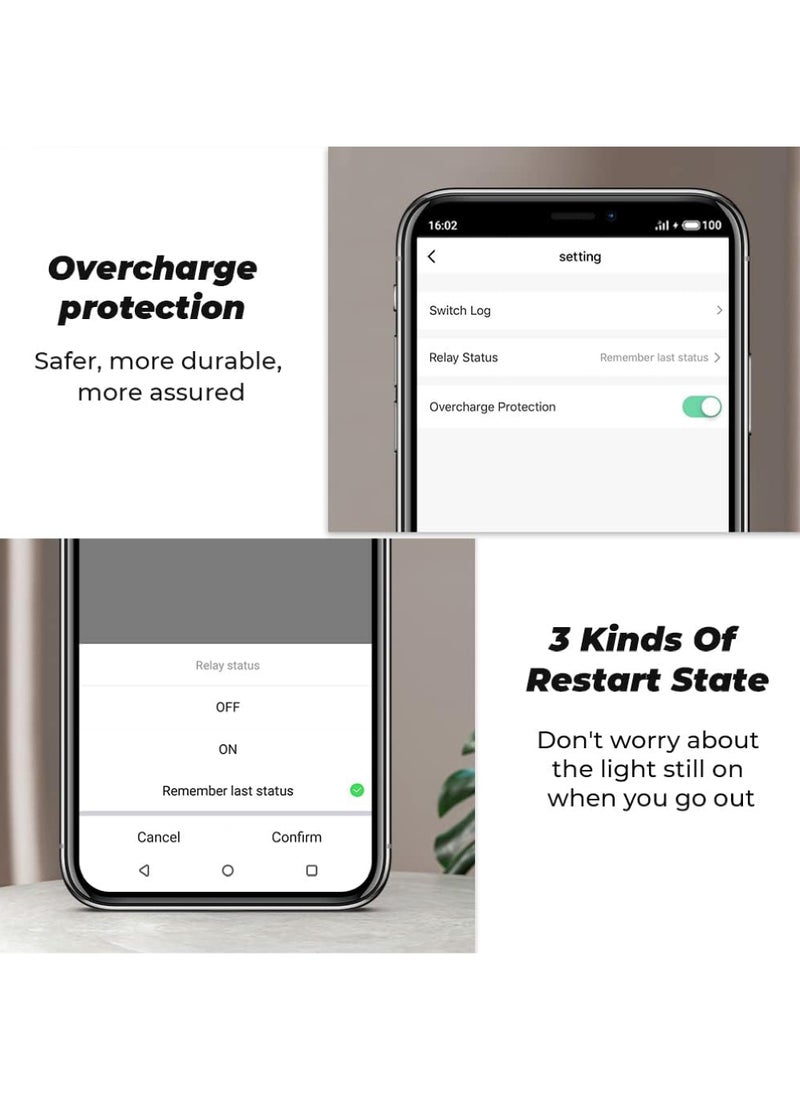 Rock Pow - 20A Tuya Smart Plug WIFI Wireless Socket Timing Schedule Power Monitoring Overload Protection Smart Life App Remote Control Works with Alexa and Google Home - Image 1